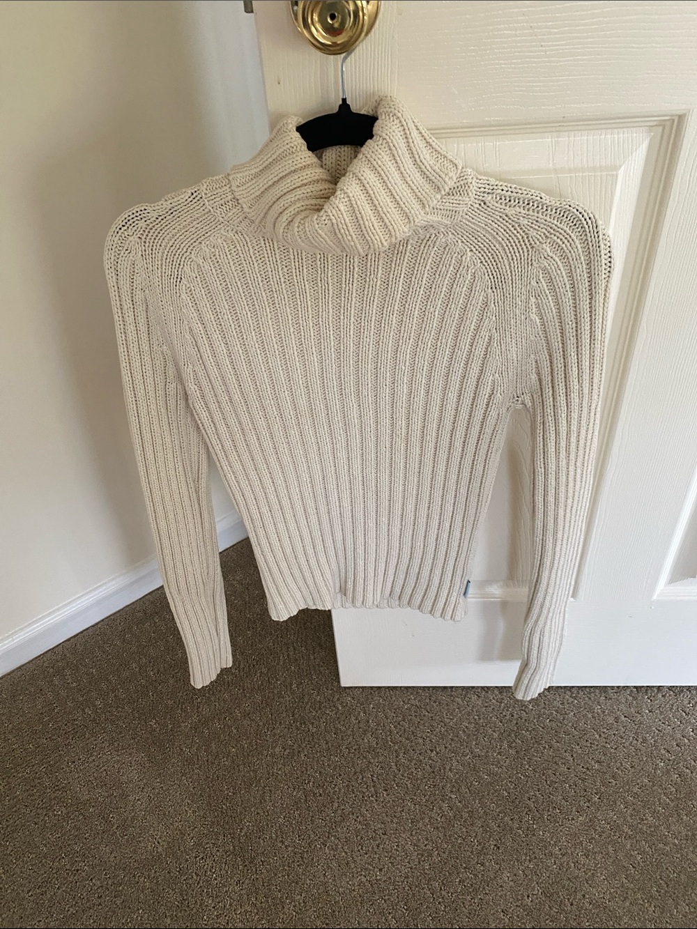 Abercrombie & Fitch Cream Ribbed Cowl Neck Sweater